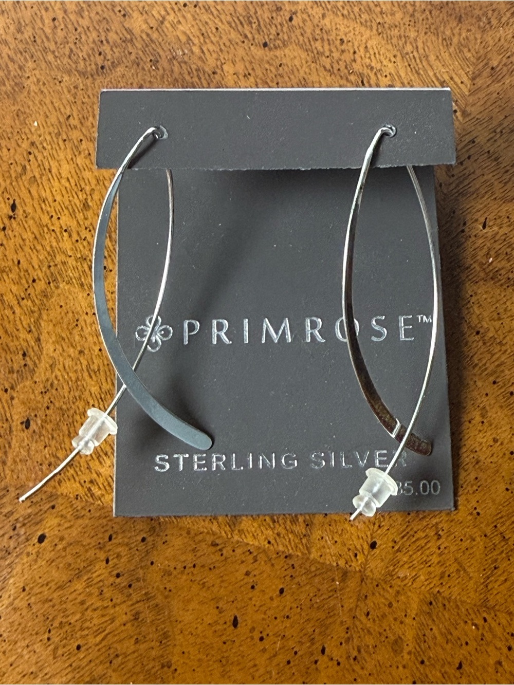 Primrose Sterling Silver Curved Hoop Earrings - Silver